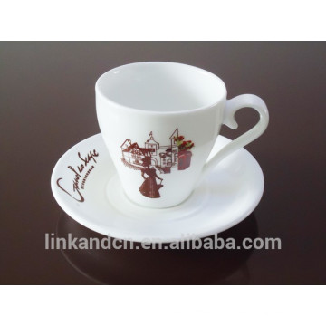 Haonai 200 мл Заводская керамическая кофейная чашка, керамическая кружка с блюдцем